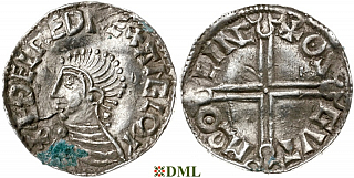 Денарий, Англия, Æthelred II (978-1016), м.д. Lincoln, монетарий Osgut, North 774