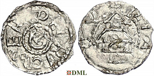 Денарий, Германия, Швабия, Ulrich I (1002-1026), м.д. Chur, Dbg. 984