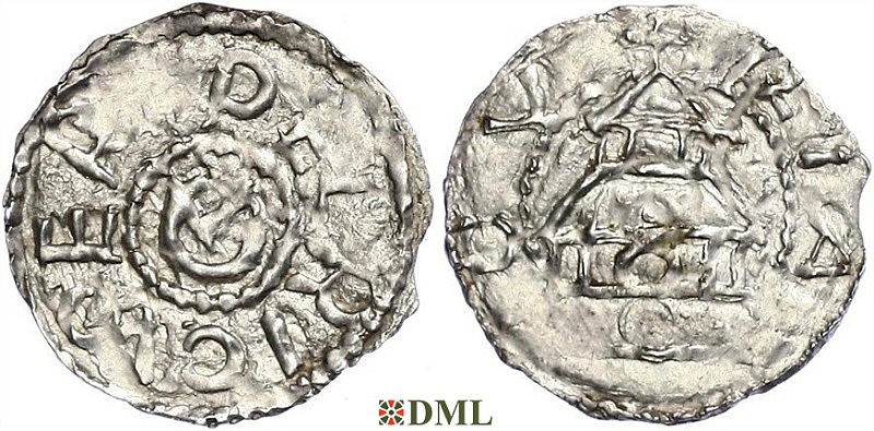 Денарий, Германия, Швабия, Ulrich I (1002-1026), м.д. Chur, Dbg. 984