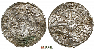 Денарий, Англия, Cnut (1016-1035), м.д. Huntingdon, монетарий Leofwine, North 787