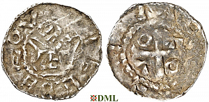 Денарий, Германия, Верхняя Лотарингия, Adalbero II (984-1005), м.д. Metz, Dbg. 11