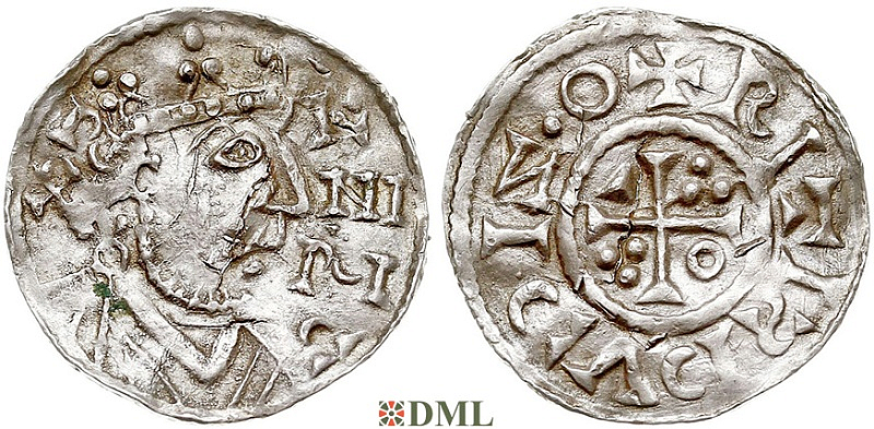 Денарий, Германия, Бавария, K. Heinrich II (1014-1024), м.д. Regensburg, Hahn 1976, 29c3