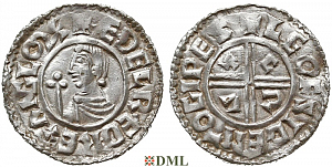 Денарий, Англия, Æthelred II (978-1016), м.д. Ipswich, монетарий Leofsige, North 770