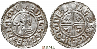 Денарий, Англия, Æthelred II (978-1016), м.д. Ipswich, монетарий Leofsige, North 770