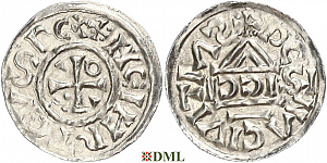 Денарий, Германия, Бавария, Heinrich II (1002-1024), м.д. Regensburg, монетарий SICCI, Hahn 1976, 27h1