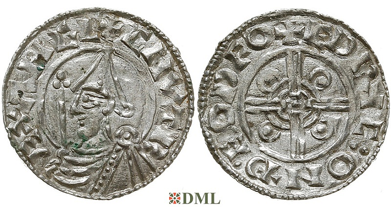 Денарий, Англия, Cnut (1016-1035), м.д. Thetford, монетарий Eadric, North 787