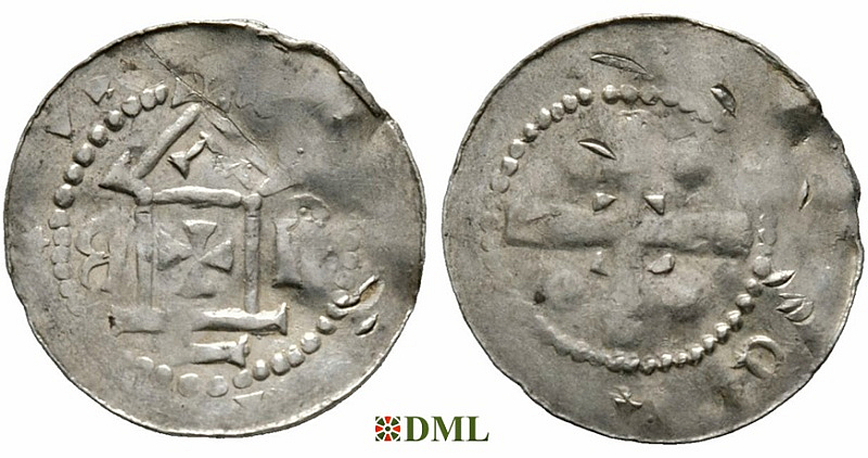 Денарий, Германия, Саксония, Bardo (1031-1051), м.д. Erfurt, Dbg. 878