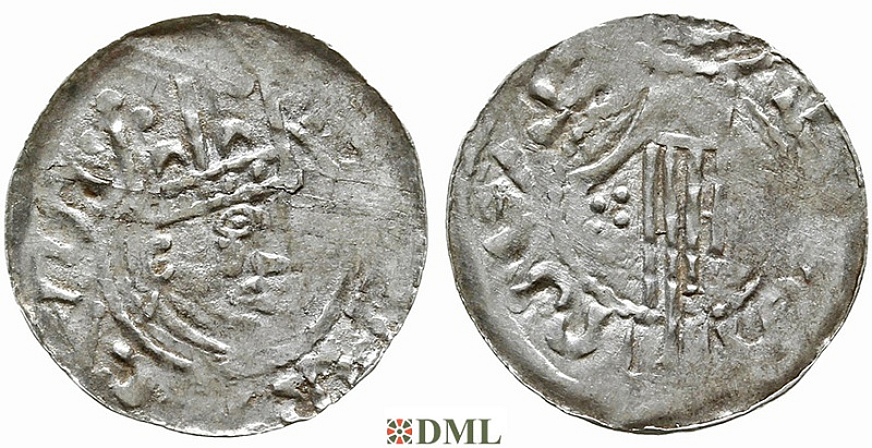 Денарий, Германия, Швабия, Heinrich II (1002-1024), м.д. Esslingen, Dbg. 951