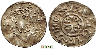 Денарий, Германия, Бавария, K. Heinrich II (1014-1024), м.д. Regensburg, монетарий IZO, Hahn 1976, 29c4