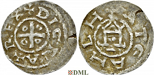 Денарий, Германия, Саксония, K. Otton III (996-1002), м.д. Goslar, type OAP