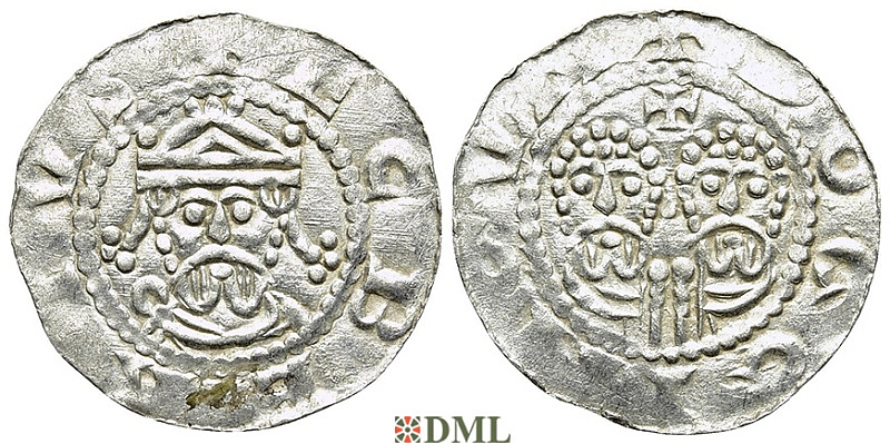 Денарий, Германия, Нижняя Лотарингия, Gf. Egbert II (1068-1090), м.д. Dokkum, Ilisch 2000, 22.5