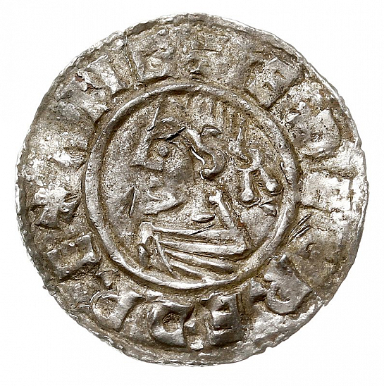 Денарий, Англия, Æthelred II (978-1016), м.д. Lincoln, монетарий Godwine, North 777