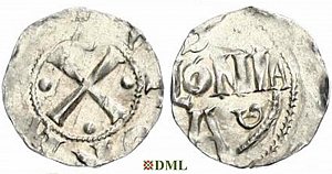 Денарий, Германия, Нижняя Лотарингия, Otto III (983-1002), м.д. Koln, Dbg. 331