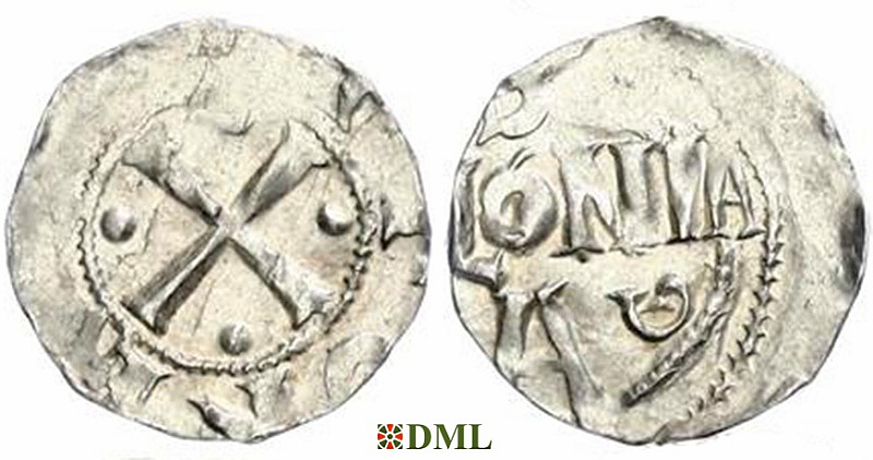 Денарий, Германия, Нижняя Лотарингия, Otto III (983-1002), м.д. Koln, Dbg. 331