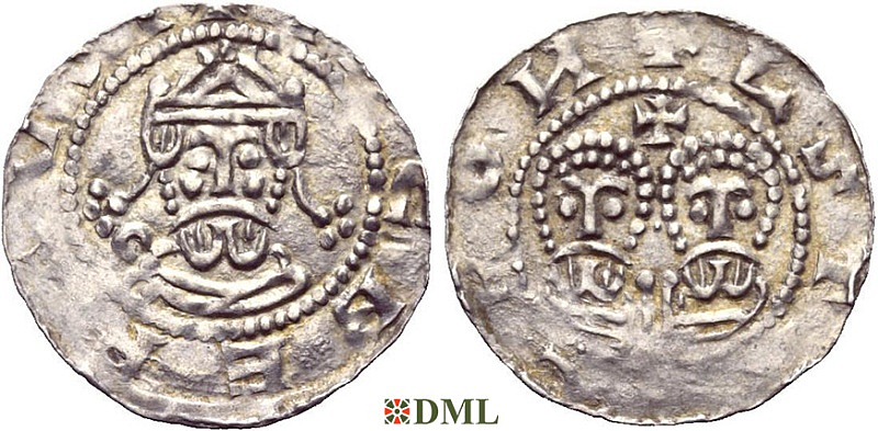 Денарий, Германия, Нижняя Лотарингия, Egbert II (1068-1090), м.д. Stavoren, Ilisch 2000, 22.1