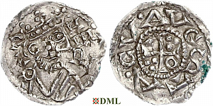Денарий, Германия, Швабия, Heinrich II (1002-1024), м.д. Augsburg, Hahn 1976, 145.68