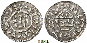 Денарий, Германия, Бавария, Heinrich III (982-985), м.д. Nabburg, монетарий WIL, Hahn 1976, 71b1