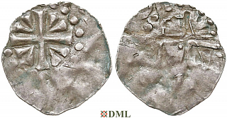Денарий, Германия, Верхняя Лотарингия, Poppo (1016-1047), м.д. Trier, Dbg. 466