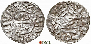 Денарий, Германия, Бавария, Heinrich II (985-995), м.д. Nabburg, монетарий WL, Hahn 1976, 72a1