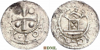 Денарий, Германия, Франкония, Otto II - Otto III (973-1002), м.д. Speyer, Dbg. 825