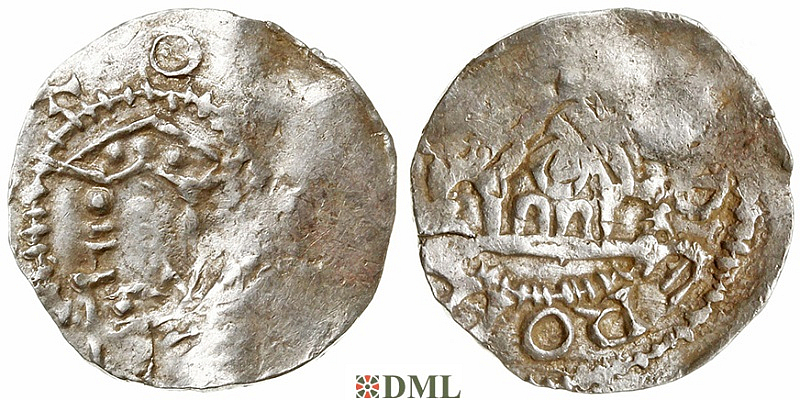 Денарий, Германия, Швабия, B. Widerold (991-999), м.д. Strassburg, Dbg. 934