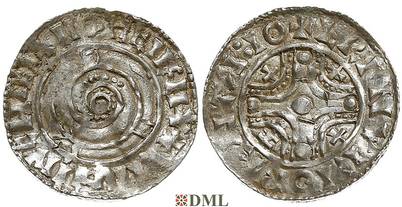 Денарий, Дания, Knut (1018-1035), м.д. Lund, Hbg. 20