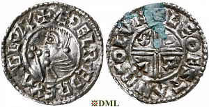 Денарий, Англия, Æthelred II (978-1016), м.д. London, монетарий Leofstan, North 770