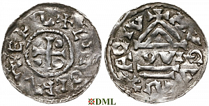 Денарий, Германия, Швабия, Liutolf (989-995), м.д. Augsburg, монетарий WI, Hahn 1976, 138a1.6
