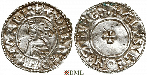 Денарий, Англия, Æthelred II (978-1016), м.д. Winchester, монетарий Ælfsige, North 777