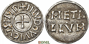 Денье, Каролинги, Louis le Pieux (814-840), м.д. Melle, Depeyrot 609