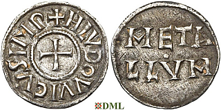 Денье, Каролинги, Louis le Pieux (814-840), м.д. Melle, Depeyrot 609