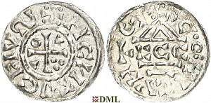 Денарий, Германия, Бавария, Heinrich II (1002-1024), м.д. Regensburg, монетарий ECCO, Hahn 1976, 27c2