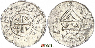 Денарий, Германия, Швабия, Siegfried I (1000-1006), м.д. Augsburg, монетарий WI, Hahn 1976, 141a1
