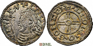 Денарий, Англия, Cnut  (1016-1035), м.д. Canterbury, монетарий Leofnoth, North 790