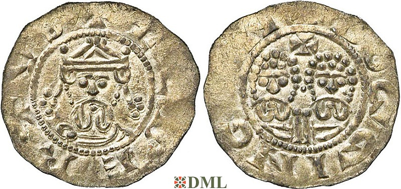 Денарий, Германия, Нижняя Лотарингия, Gf. Egbert II (1068-1090), м.д. Dokkum, Ilisch 2000, 22.5