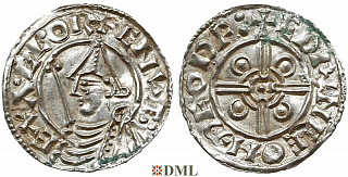 Денарий, Англия, Cnut  (1016-1035), м.д. Thetford, монетарий Eadwine, North 787