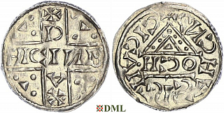 Денарий, Германия, Бавария, Heinrich V (1018-1023), м.д. Regensburg, монетарий OCH, Hahn 1976, 31f3