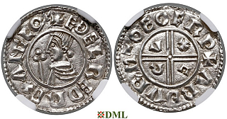 Денарий, Англия, Æthelred II (978-1016), м.д. York, монетарий Arthur, North 770