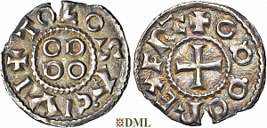 Денарий, Каролинги, Eudes (888-897), м.д. Toulouse