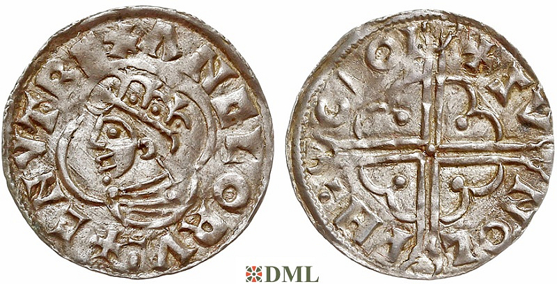 Денарий, Англия, Knut (1016-1035), м.д. ?, монетарий ?, North 781