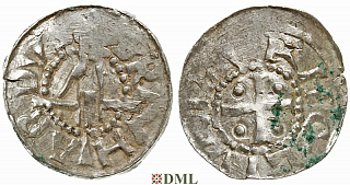 Денарий, Германия, Саксония, Hg. Bernard I (973-1011), м.д. Luneburg, Dbg 590