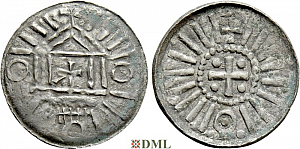 Денарий, Германия, Саксония, Anonymous bishop, Sachesnpfennig, Kilger 2000, KN 1
