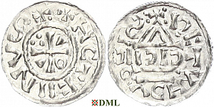 Денарий, Германия, Бавария, Heinrich II (1002-1024), м.д. Regensburg, монетарий CICII, Hahn 1976, 27b1