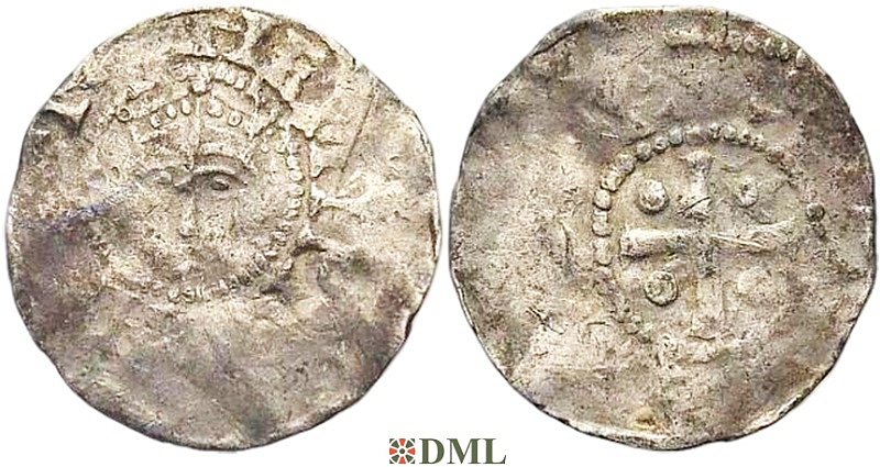 Денарий, Германия, Нижняя Лотарингия, Heinrich II (1002-1024), м.д. Tiel, Ilisch 2000, 3.3