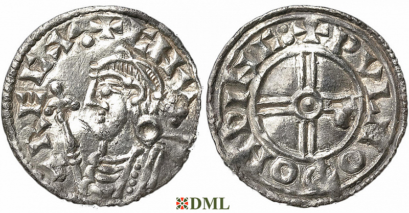 Денарий, Англия, Cnut (1016-1035), м.д. Winchester, монетарий Wulfnoth North 790