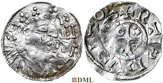 Денарий, Германия, Бавария, Heinrich II (1002-1024), м.д. Regensburg, монетарий OZI, Hahn 1976, 29c2