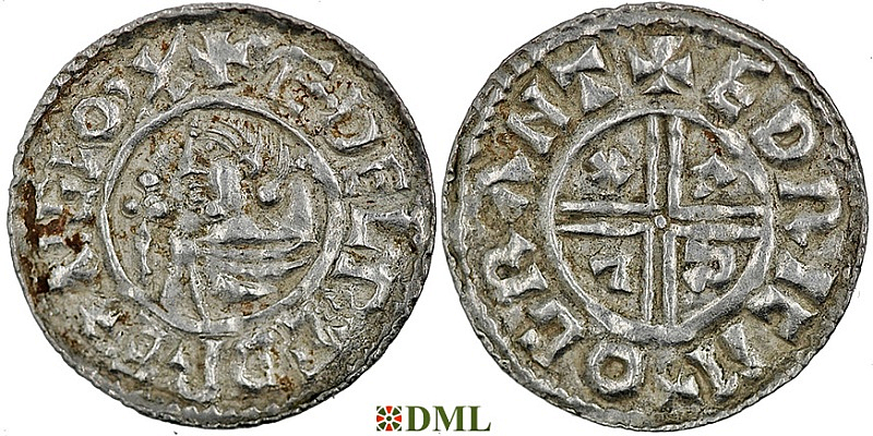 Денарий, Англия, Æthelred II (978-1016), м.д. Cambridge, монетарий Eadric, North 770