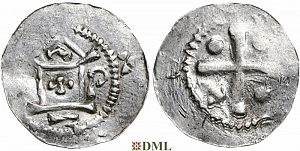 Денарий, Германия, Саксония, Bardo (1031-1051), м.д. Erfurt, Dbg. 878