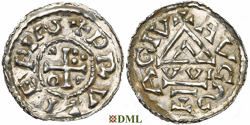 Денарий, Германия, Швабия, Bruno (1006-1029), м.д. Augsburg, монетарий WI, Hahn 1976, 142a2