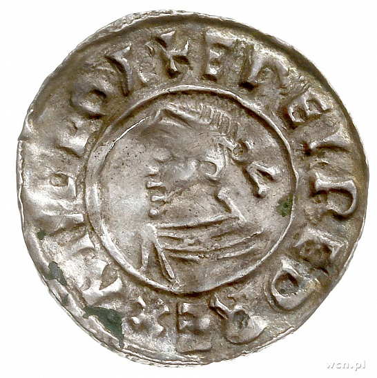 Денарий, Англия, Æthelred II (978-1016), м.д. Norwich, монетарий Hwateman, North 777
